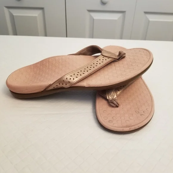 VIONIC Tieperf  Rose Gold Thongs Flip Flop Sandals 10.5 By Measurement - Picture 6 of 10